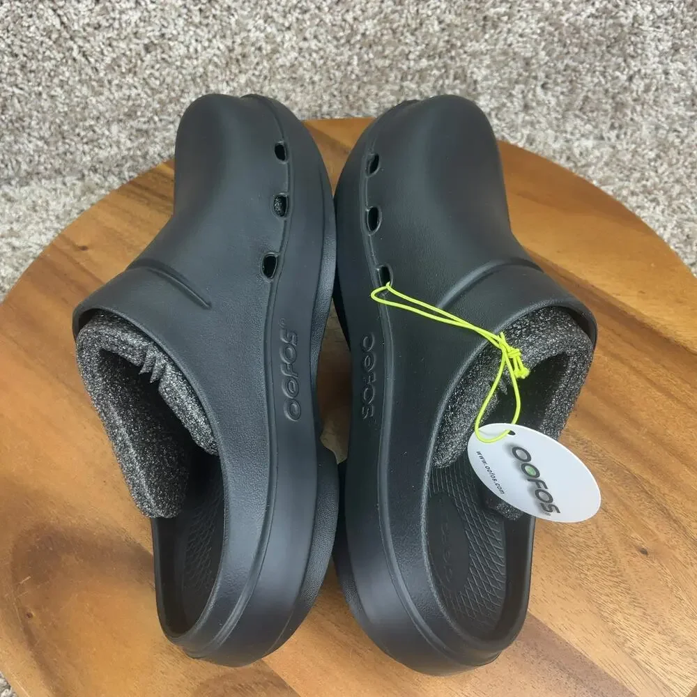 OOFOS OOClog Rubber Clog Mule Slip On Men's Size 9 Comfort Recovery Shoe Black